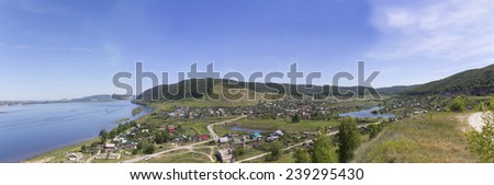 The settlement on the banks of the great river, panorama