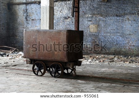 mine cart inside coal mine