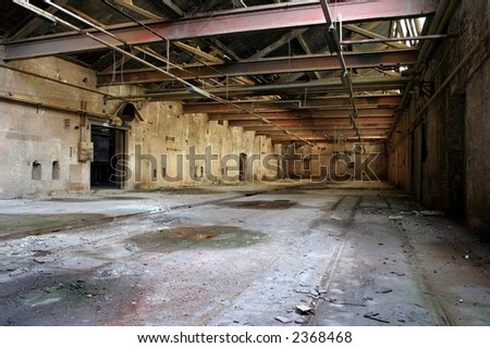 Abandoned empty warehouse / factory