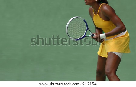 A female tennis player during a competition