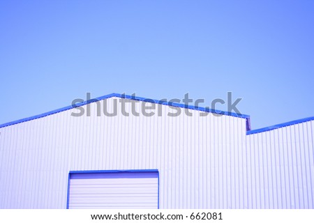 blue clean-lined storage house frame