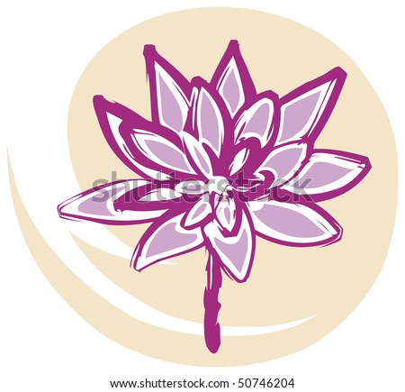 stock vector Lotus Flower in Pink on Yellow Background
