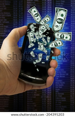 concept for investing in stock market using smartphones