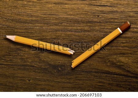 a broken drawing pencil