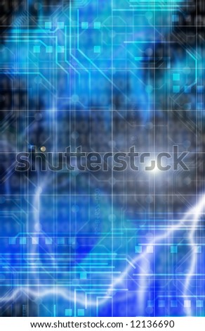 illustration with technology background as concept for internet