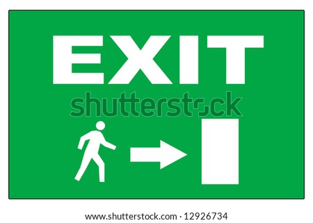 emergency exit sign. stock photo : emergency exit