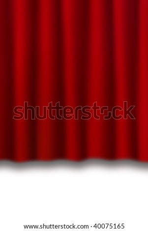 a theatre red curtain lower end with white background