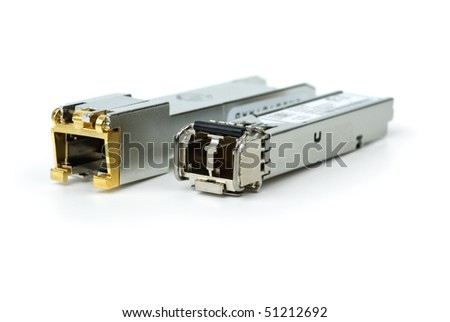 Network Gigabit Switch on Stock Photo   Gigabit Sfp Modules For Network Switch Isolated On The