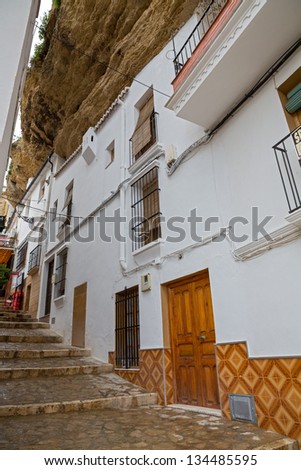 Street between the rocks in Setenil de las Bodegas, Cadiz