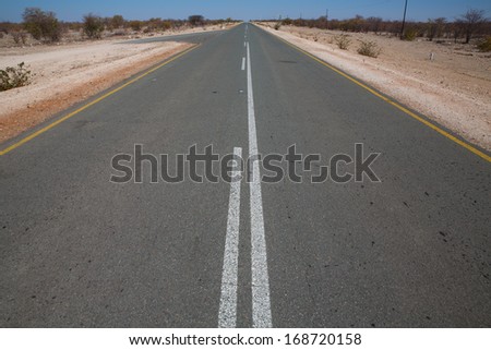Straight road in Namib