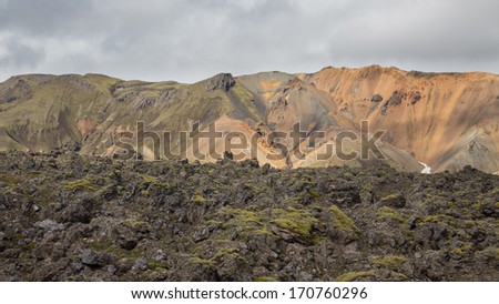 Colorful mountain landscape and lava, Landmannalaugar, Iceland