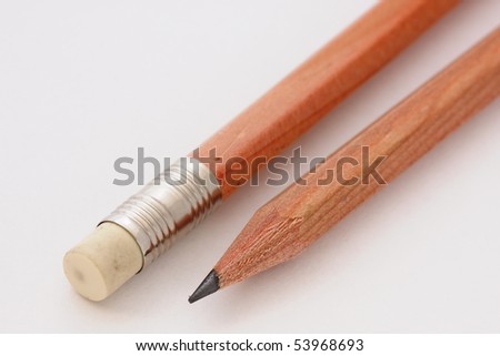 Rubber and lead of a pencil