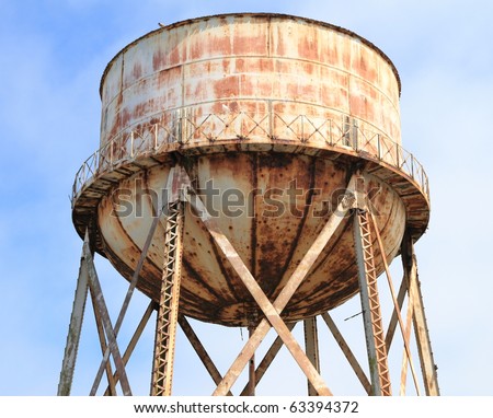 rundown water tower