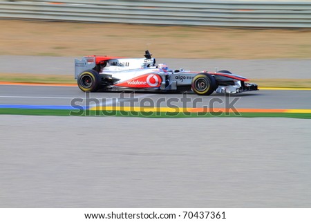CHESTE, SPAIN - FEBRUARY 1: Formula 1 in Cheste (Spain) - McLaren F1 Team test driver Gary Paffett in 2011 first official training day on February 1, 2011 in Cheste (Valencia), Spain