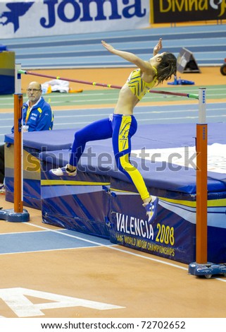 VALENCIA, SPAIN - FEBRUARY 19: High jump competitor of high jump Men of the spanish indoor women national championships at Valencia on February 19, 2011 in Valencia, Spain