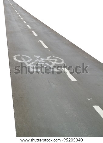 bike lane on white background