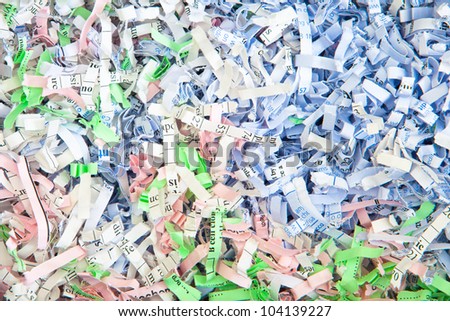 Detailed background image of colorful shredded paper