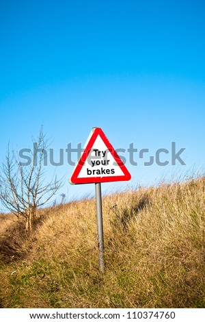 A warning sign on a UK road side