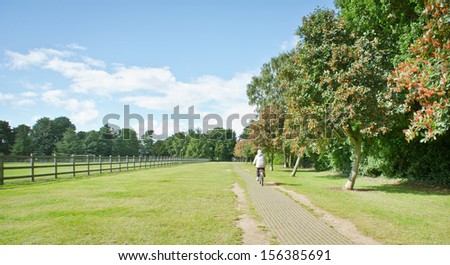 A rural cycle path in England on a summer day