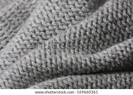 Close up of folded wool material with shallow depth of field