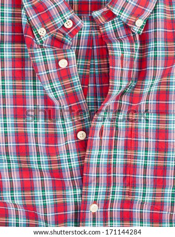 Checked red casual man\'s shirt with details of buttons