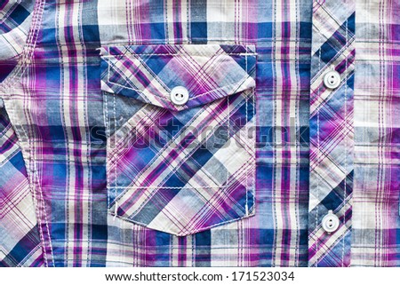 Red tartan patterned shirt sleeves isolated on white