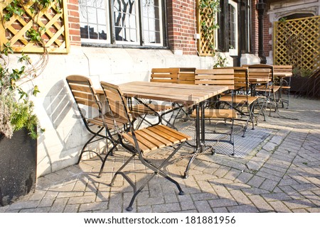 Tables and chairs outside a restaurant in London