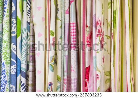Selection of colorful fabrics as a background