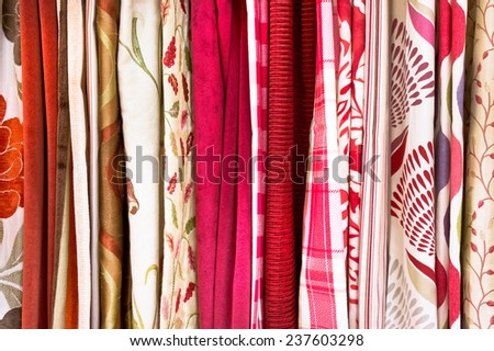 Selection of colorful fabrics as a background
