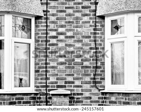 Double glazed bay windows in adjoining houses