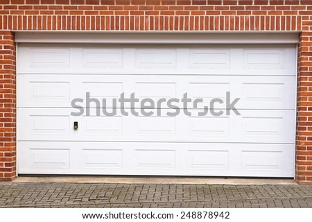 A large garage door in a home