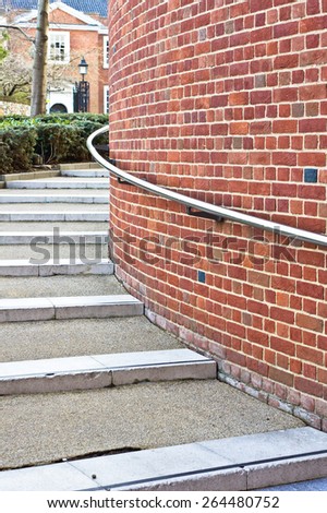 Modern stone steps in a UK town