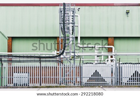 Exterior of a factory as an industrial background image
