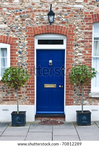 Colorful wooden front door