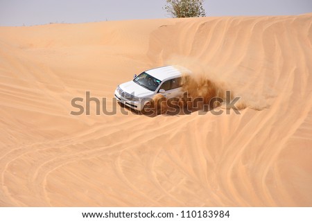 Dubai-March 9:Jeep Safari By Toyota In Dubai; Uae On March 9, 2011 Development Of The 1. Generation Land Cruiser Began In 1951 As Toyota\'S Version Of A Jeep-Like Vehicle And Production Started In 1954