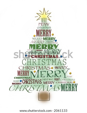 Merry Christmas Tree Stock Photo 2061133 : Shutterstock