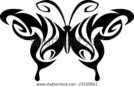 Tribal Butterfly Tattoo Design