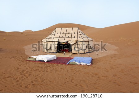 Place to sleep in the desert in Morocco