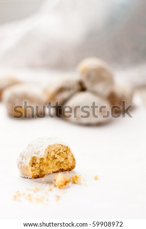 Half-eaten shortbread cookie