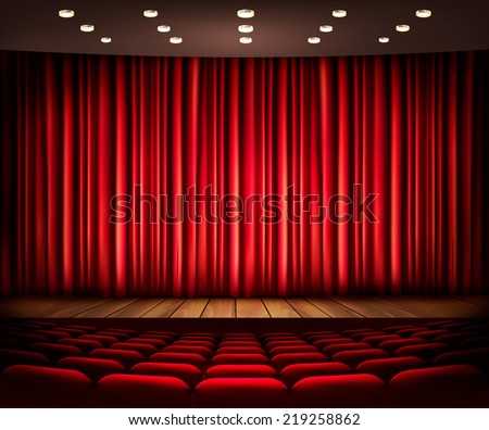 Cinema or theater scene with a curtain Vector Cinema or theater scene with a curtain Vector