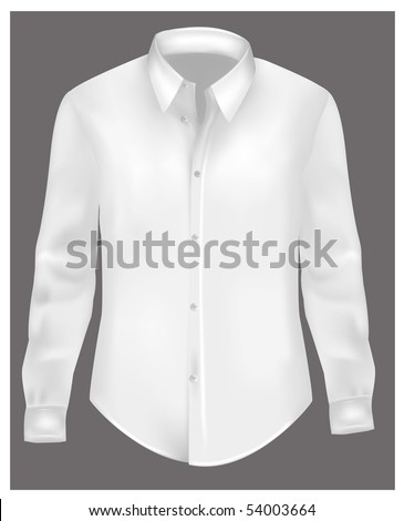 stock vector White polo shirt with long sleeves Photorealistic vector