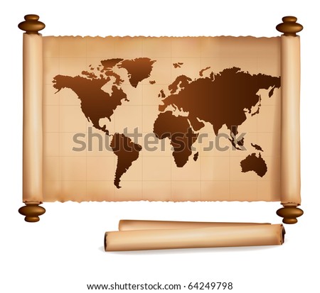 Vintage World Map Poster. stock vector : World map in
