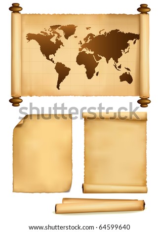 Vintage World Map Poster. stock vector : World map in
