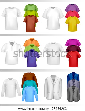 tee shirt design template. stock vector : Color and white t-shirt design template. Vector illustration.