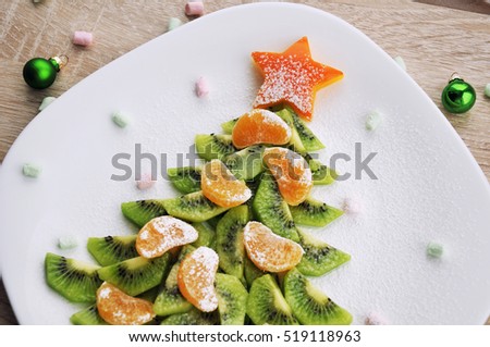 Healthy Christmas party dessert - New Year food background