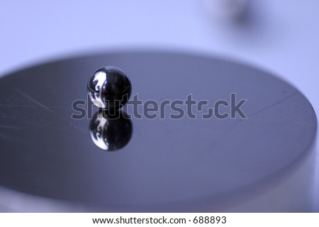 ball bearing on reflective surface