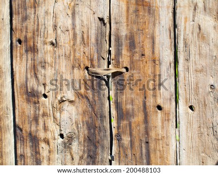 Old nepali wooden village door detail