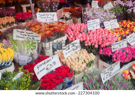 Circa November, 2012, Amsterdam, Holland, Flower market