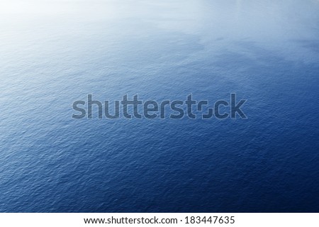Blue tropical sea surface with waves and ripples. View from plane