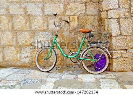 Vintage Retro Bicycle. High quality stock photo.